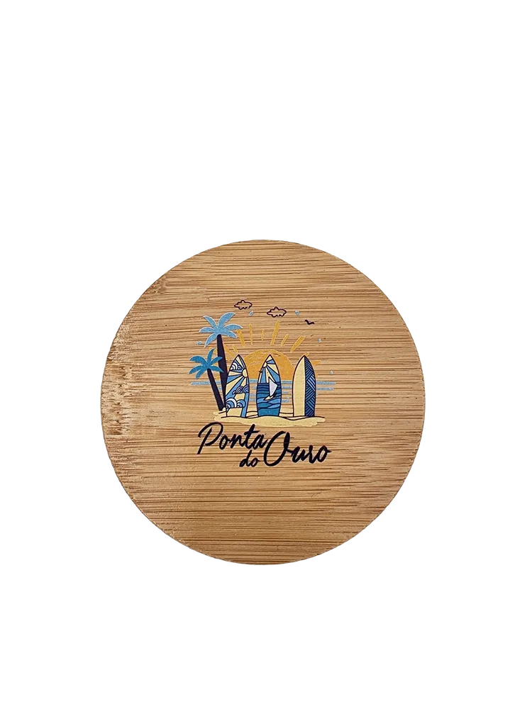 Branded wood coaster